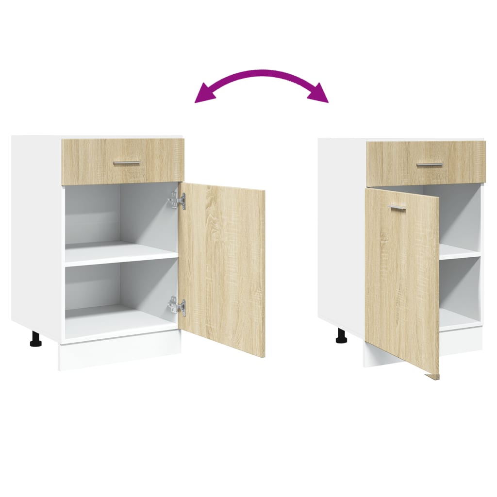 Schubunterschrank Sonoma-Eiche 50x46x81,5 cm Holzwerkstoff