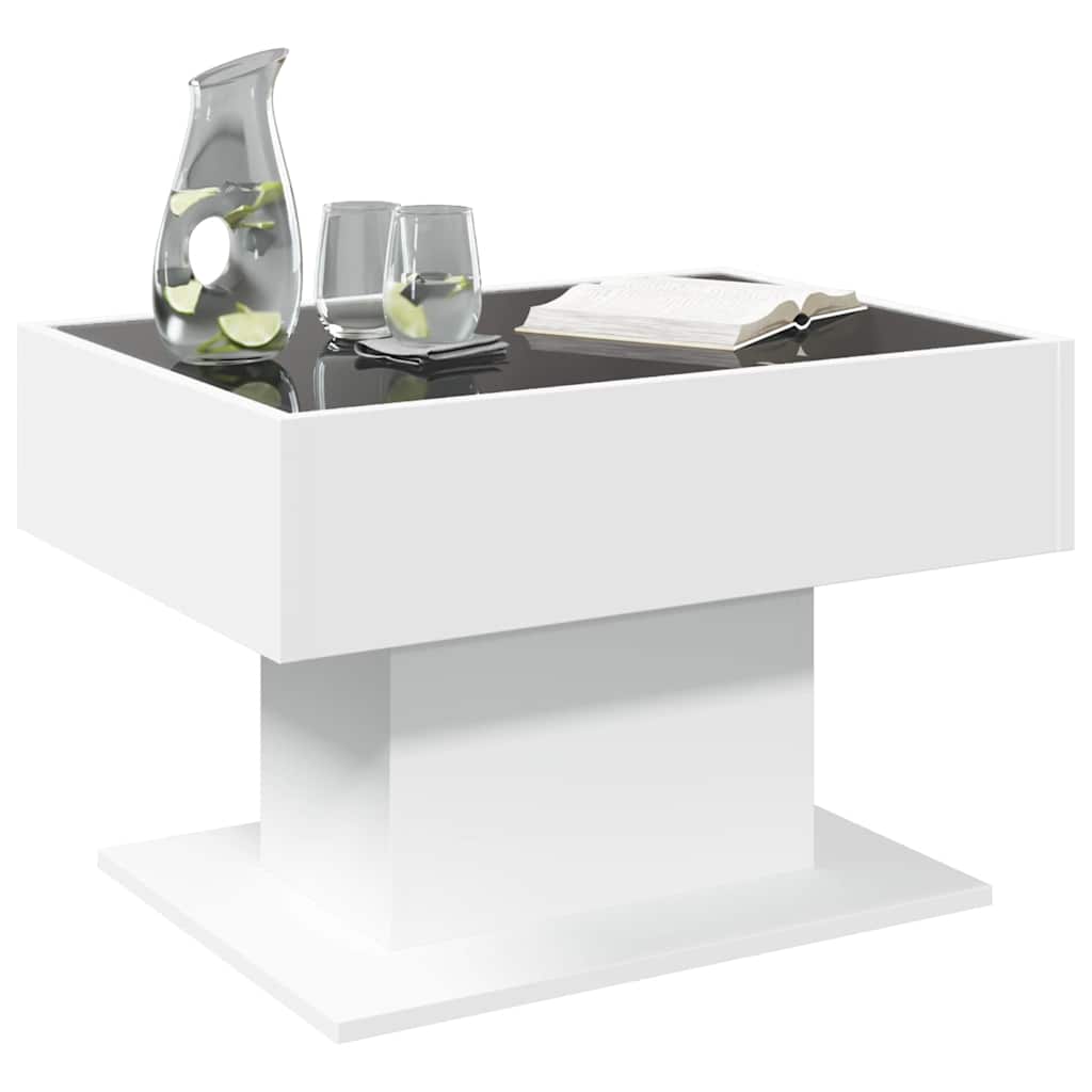 LED-Couchtisch Weiß 70x50x45 cm Holzwerkstoff