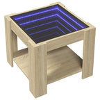 LED-Couchtisch Sonoma Eiche 53x53x45 cm Holzwerkstoff