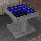 LED-Couchtisch Grau Sonoma 50x50x45 cm Holzwerkstoff