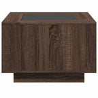 LED-Couchtisch Braun Eichen-Optik 60x60x40 cm Holzwerkstoff