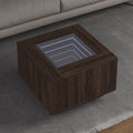 LED-Couchtisch Braun Eichen-Optik 60x60x40 cm Holzwerkstoff