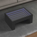 Couchtisch mit Infinity-LED Schwarz 70x50x30 cm