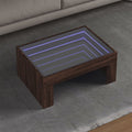 Couchtisch mit Infinity-LED Braun Eichen-Optik 70x50x30 cm