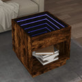 Couchtisch mit Infinity-LED Räuchereiche 50x50x50 cm
