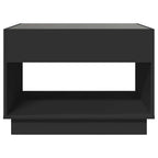 Couchtisch mit Infinity-LED Schwarz 70x50x50 cm