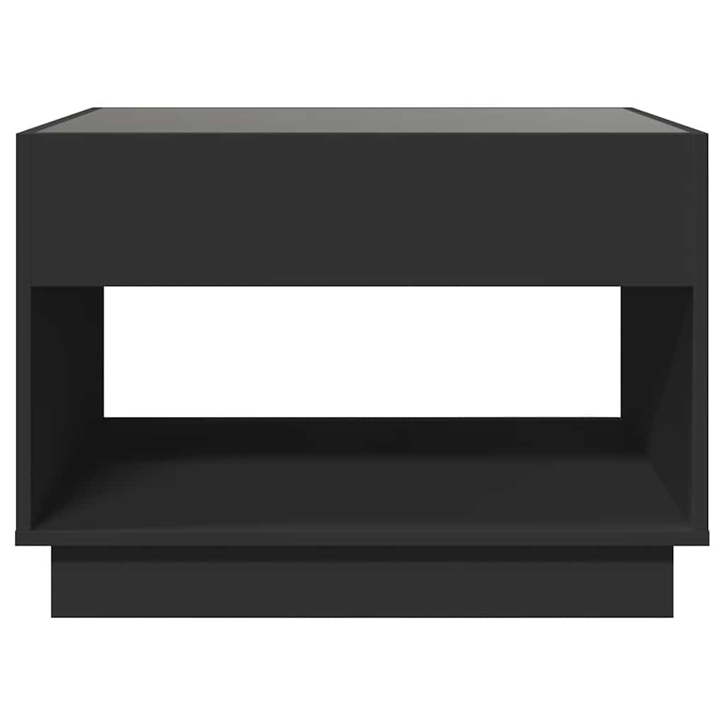 Couchtisch mit Infinity-LED Schwarz 70x50x50 cm