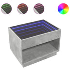 Couchtisch mit Infinity-LED Betongrau 70x50x50 cm