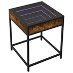 Couchtisch mit Infinity-LED Räuchereiche 40x40x51 cm