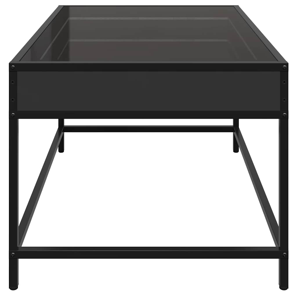 Couchtisch mit Infinity-LED Schwarz 70x50x41 cm