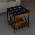 Couchtisch mit Infinity-LED Räuchereiche 40x40x49 cm