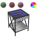 Couchtisch mit Infinity-LED Grau Sonoma 40x40x49 cm