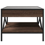 Couchtisch mit Infinity-LED Braun Eichen-Optik 50x50x38 cm