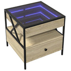 Couchtisch mit Infinity-LED Sonoma-Eiche 50x50x51 cm