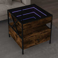 Couchtisch mit Infinity-LED Räuchereiche 50x50x51 cm