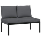 2-tlg. Garten-Sofagarnitur mit Kissen Schwarz Aluminium