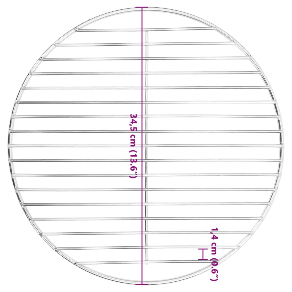 Grillrost Rund Ø34,5 cm 304 Edelstahl