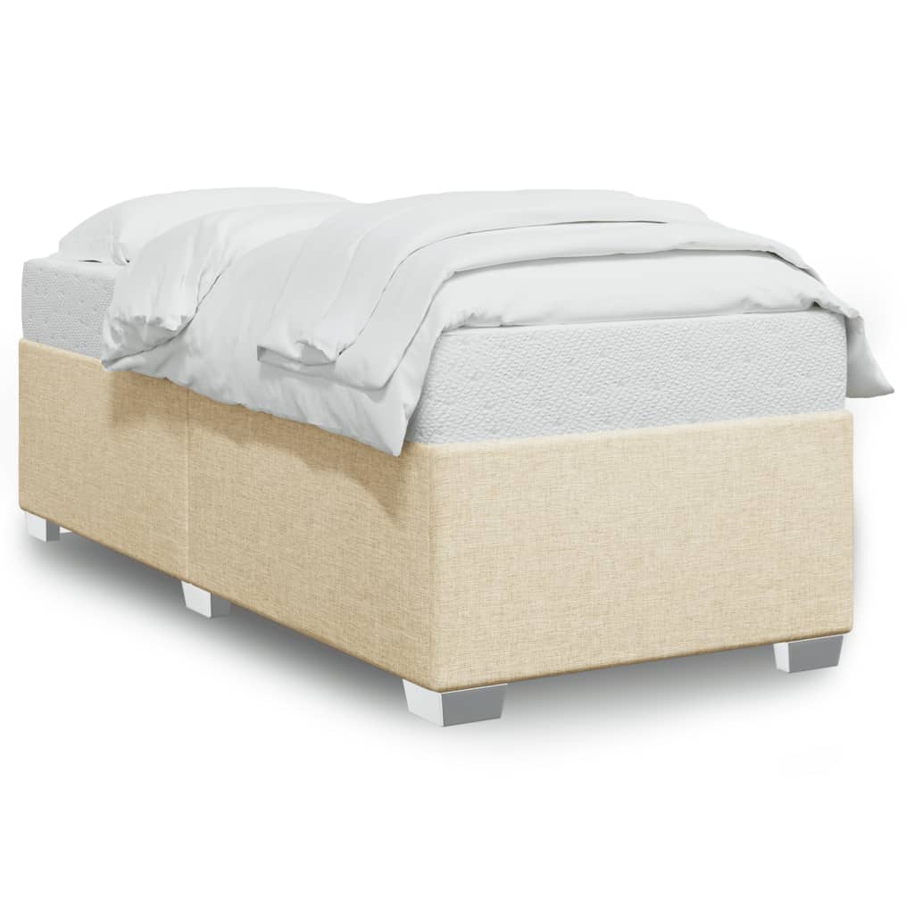Bettgestell ohne Matratze Creme 80x200 cm Stoff