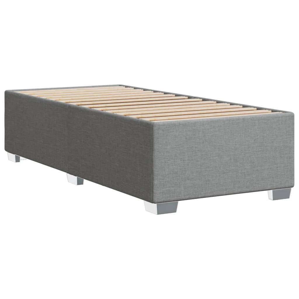 Bettgestell ohne Matratze Hellgrau 100x200 cm Stoff