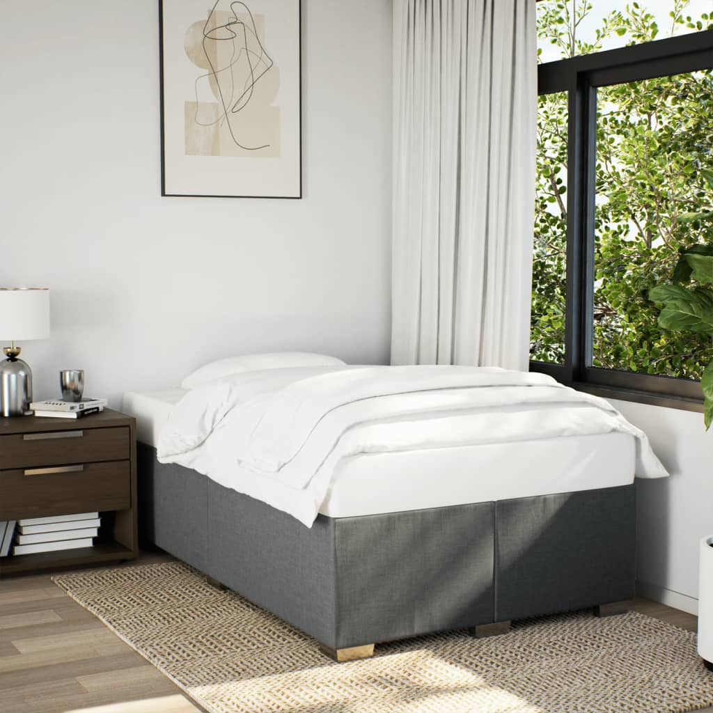 Bettgestell ohne Matratze Dunkelgrau 120x190 cm Stoff
