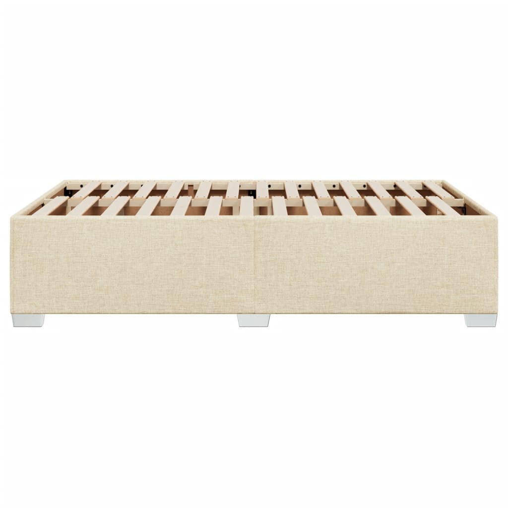 Bettgestell ohne Matratze Creme 120x190 cm Stoff