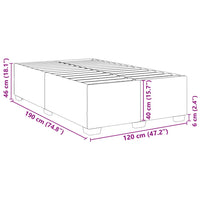 Bettgestell ohne Matratze Blau 120x190 cm Stoff