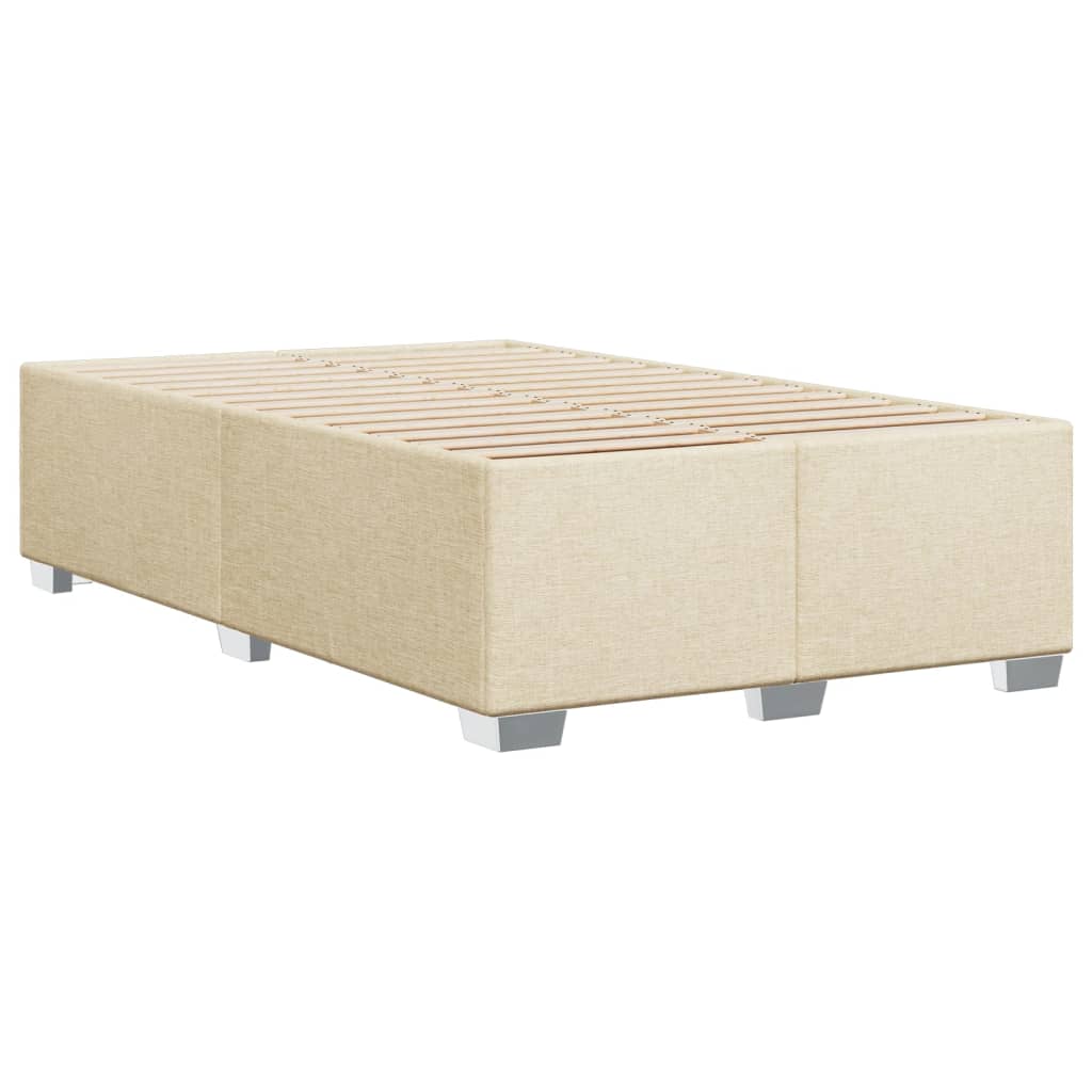 Bettgestell ohne Matratze Creme 120x200 cm Stoff
