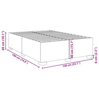 Bettgestell ohne Matratze Blau 140x190 cm Stoff