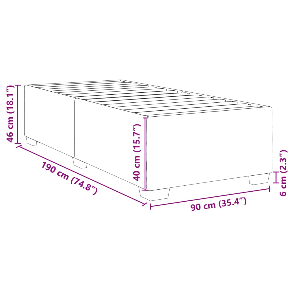 Bettgestell Schwarz 90x190 cm Kunstleder