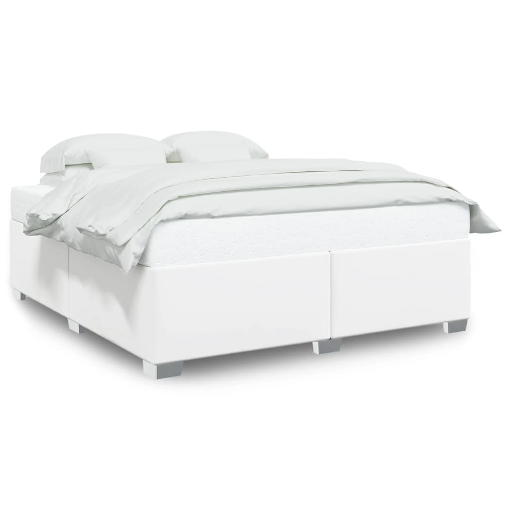 Bettgestell Weiß 200x200 cm Kunstleder