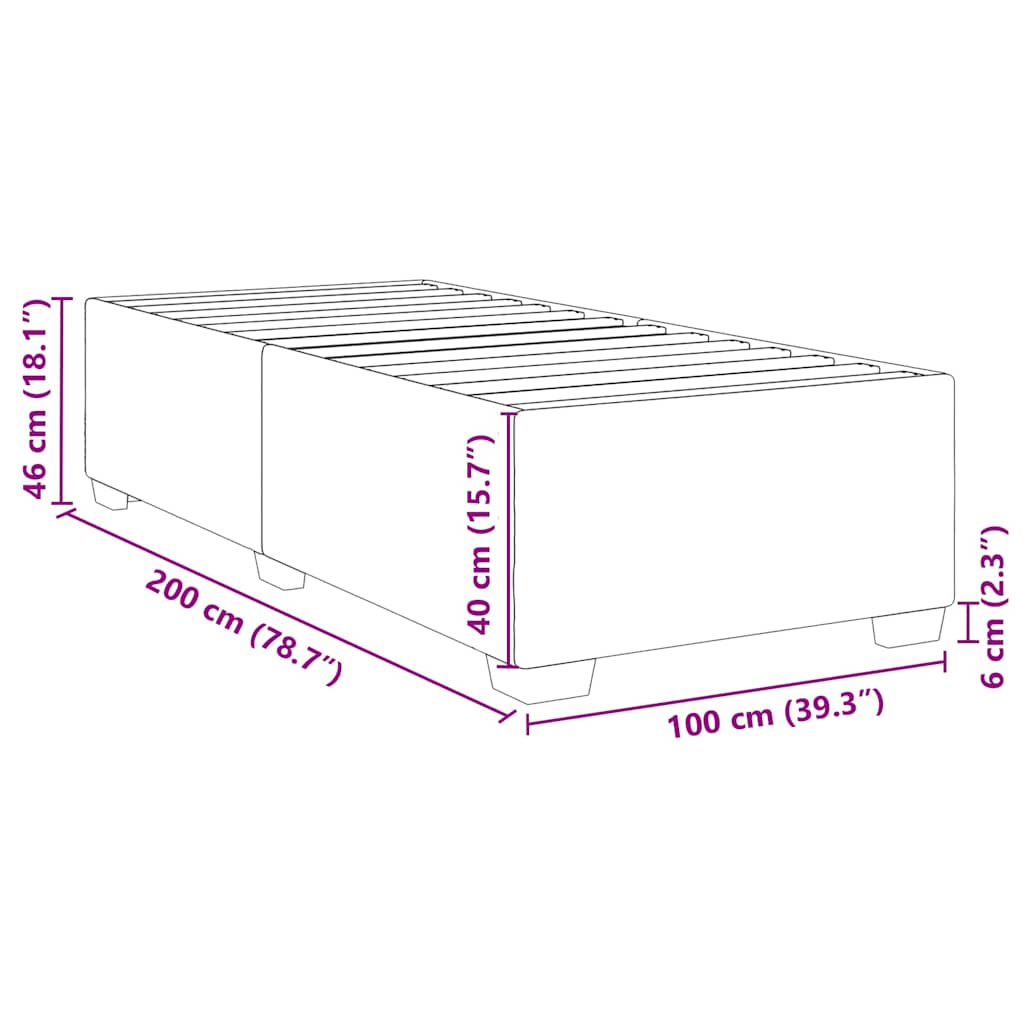 Bettgestell Blau 100x200 cm Samt