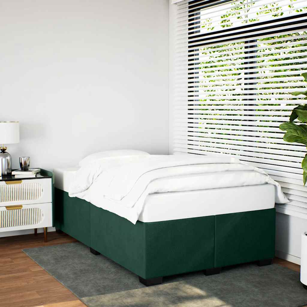 Bettgestell ohne Matratze Dunkelgrün 120x200 cm Samt