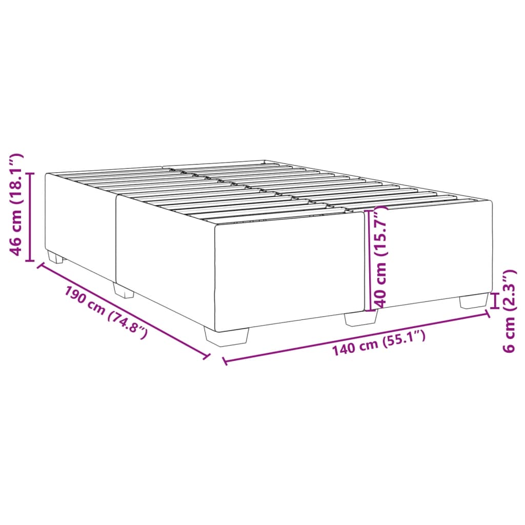 Bettgestell Rosa 140x190 cm Samt