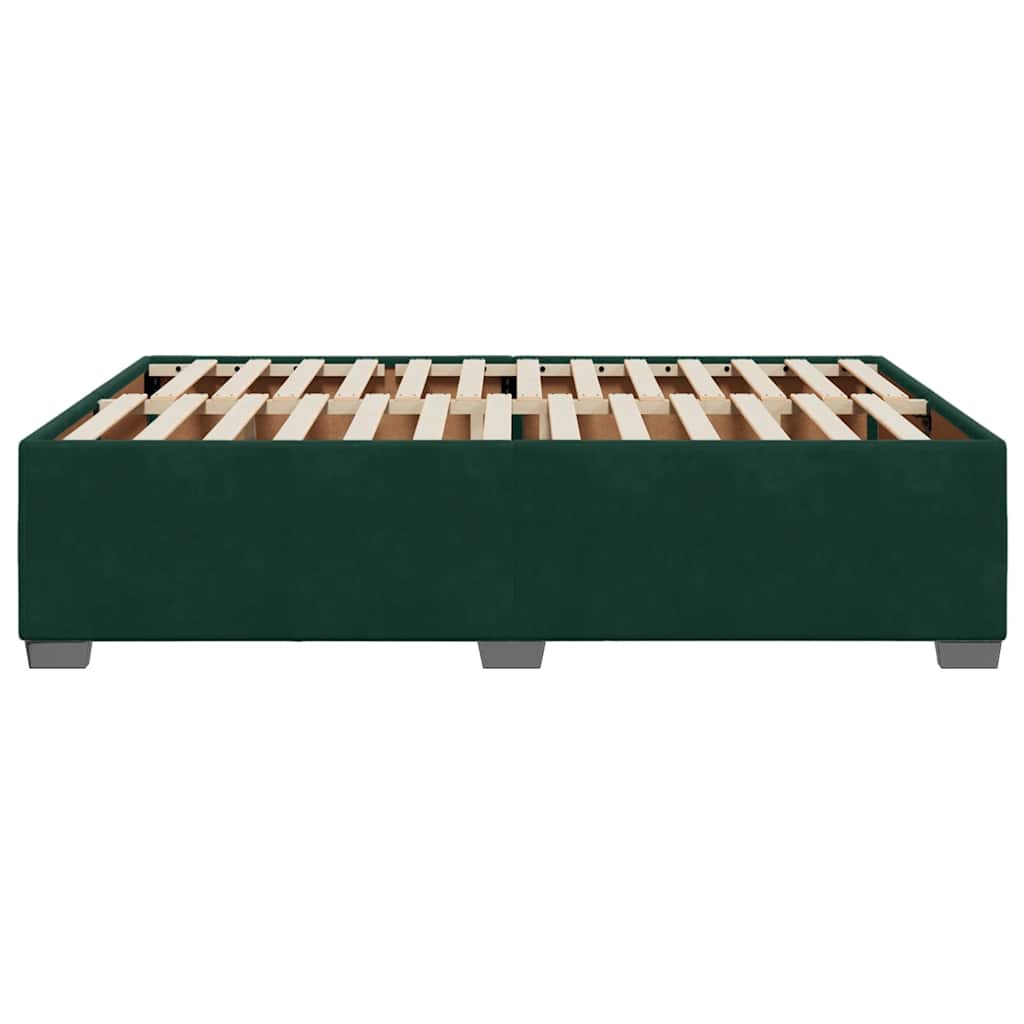 Bettgestell ohne Matratze Dunkelgrün 140x200 cm Samt
