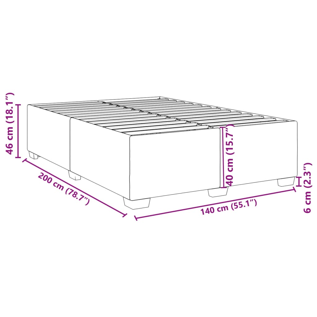 Bettgestell Blau 140x200 cm Samt