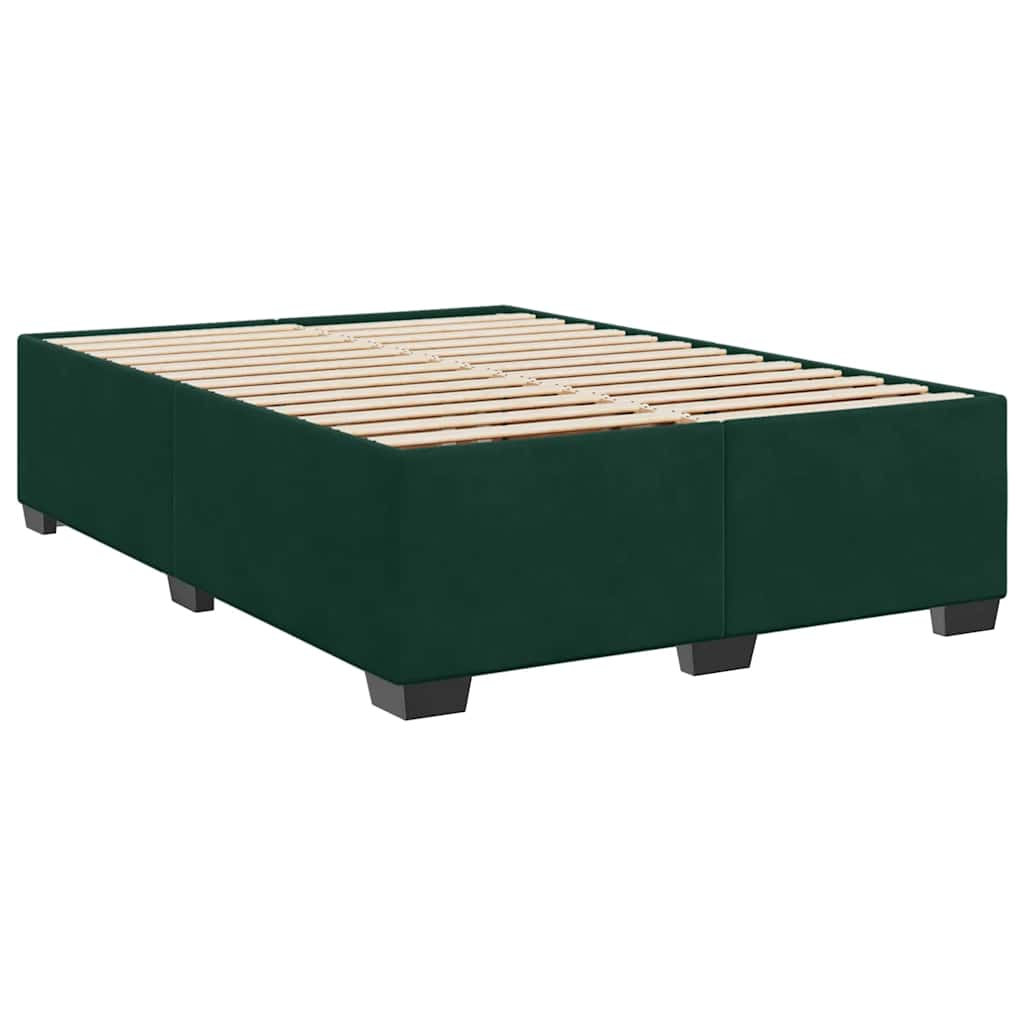 Bettgestell ohne Matratze Dunkelgrün 160x200 cm Samt
