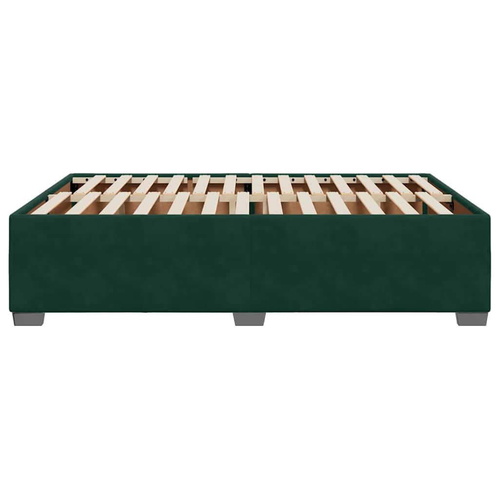 Bettgestell ohne Matratze Dunkelgrün 160x200 cm Samt