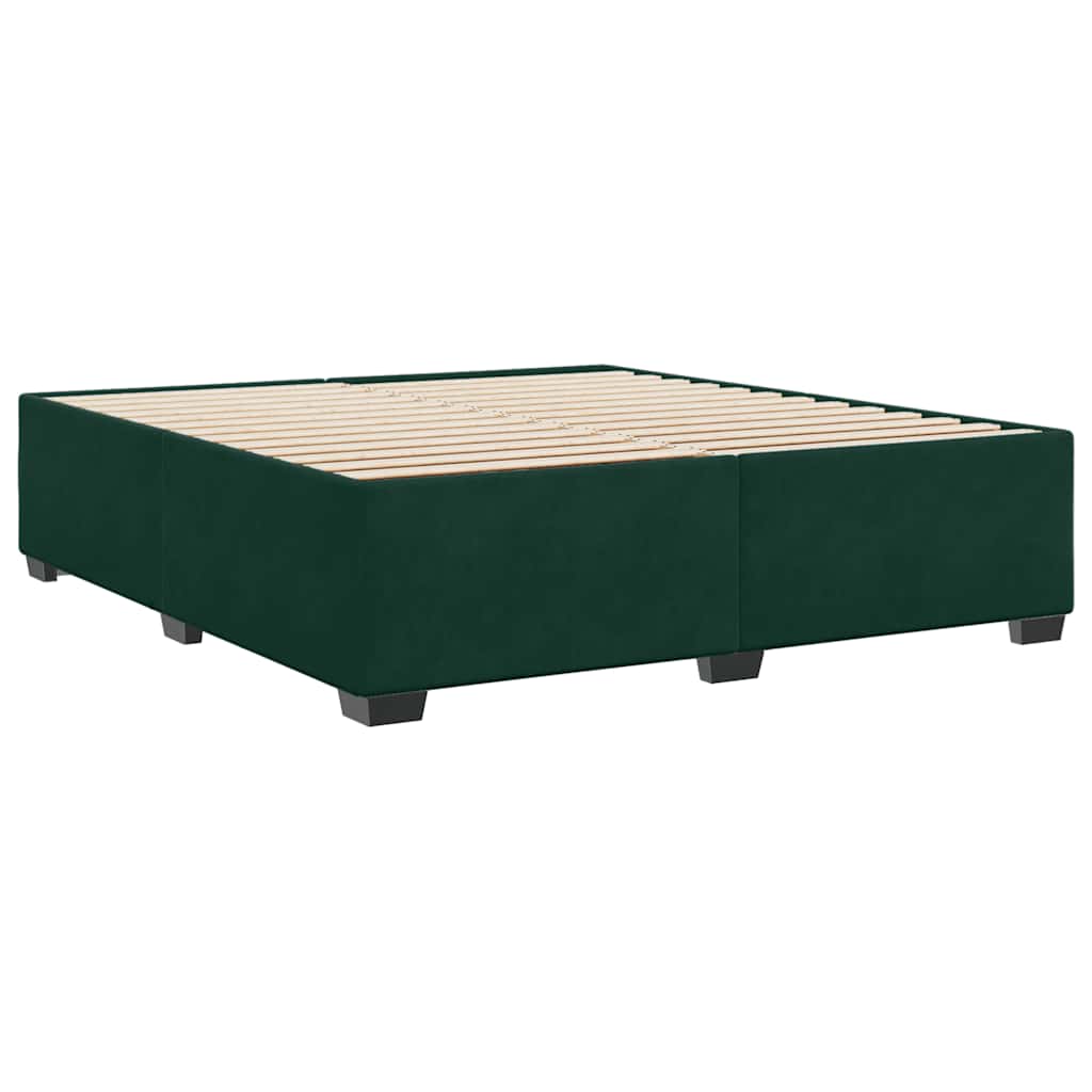 Bettgestell ohne Matratze Dunkelgrün 180x200 cm Samt