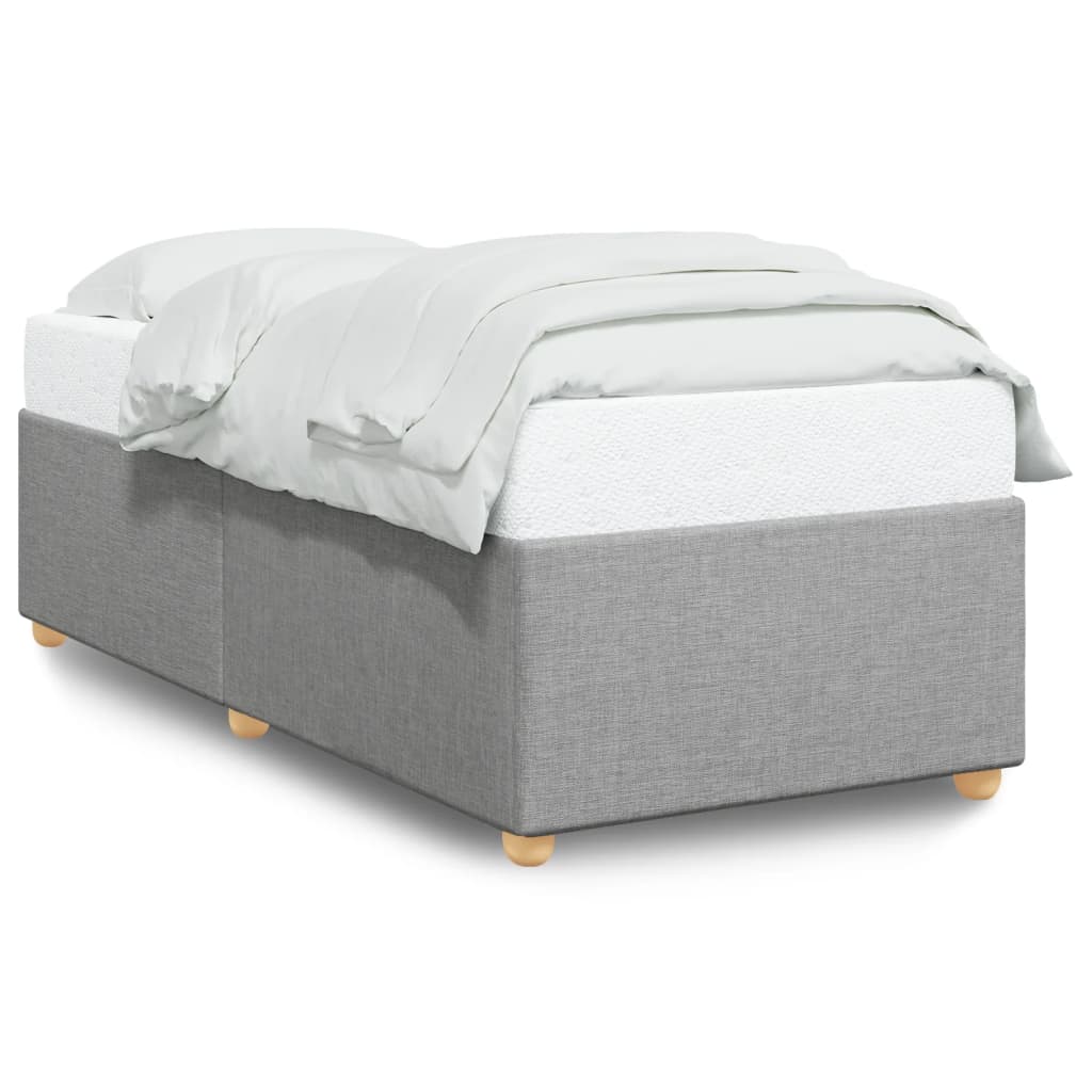Bettgestell ohne Matratze Hellgrau 80x200 cm Stoff