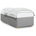 Bettgestell ohne Matratze Hellgrau 90x190 cm Stoff