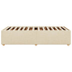 Bettgestell ohne Matratze Creme 100x200 cm Stoff