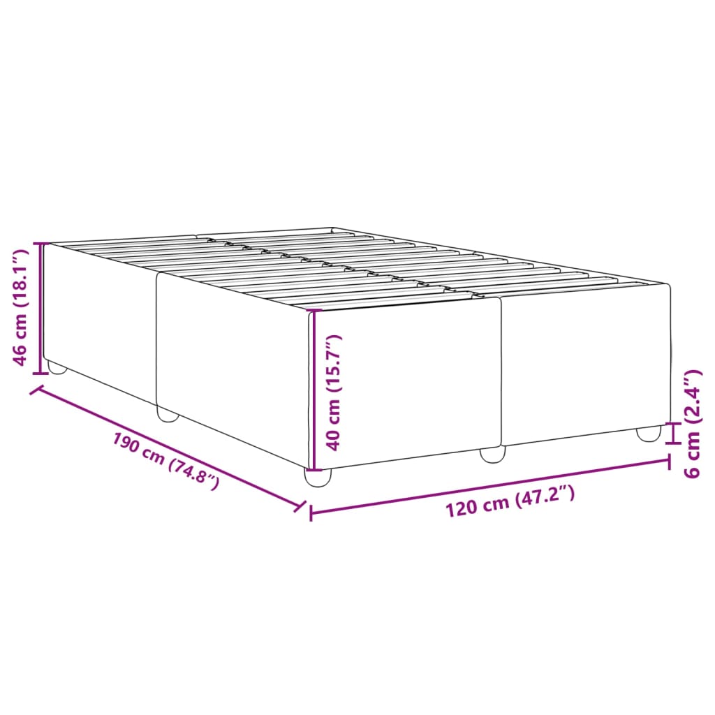 Bettgestell ohne Matratze Blau 120x190 cm Stoff