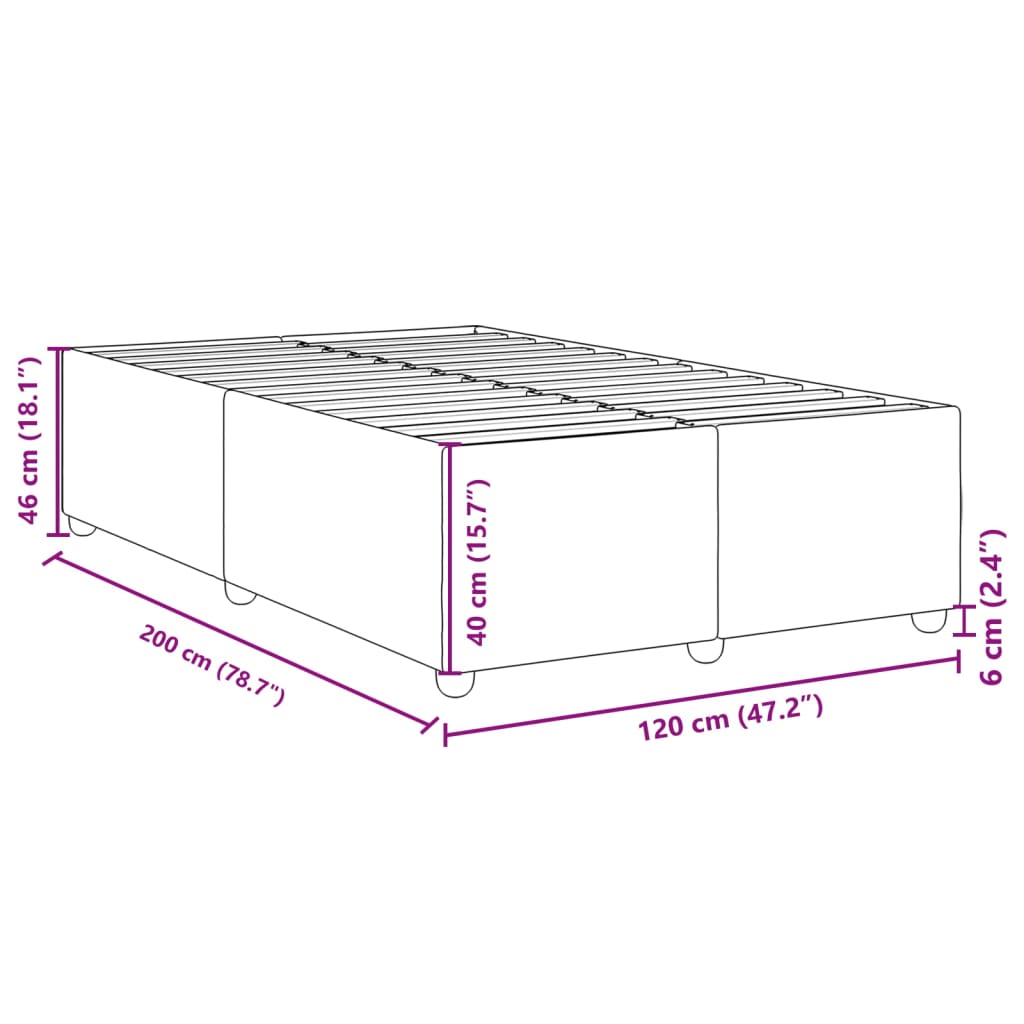 Bettgestell ohne Matratze Blau 120x200 cm Stoff