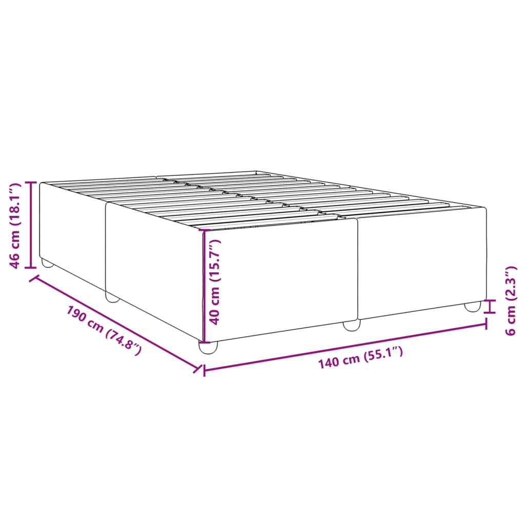 Bettgestell ohne Matratze Blau 140x190 cm Stoff