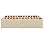 Bettgestell ohne Matratze Creme 160x200 cm Stoff