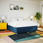 Bettgestell ohne Matratze Blau 180x200 cm Stoff