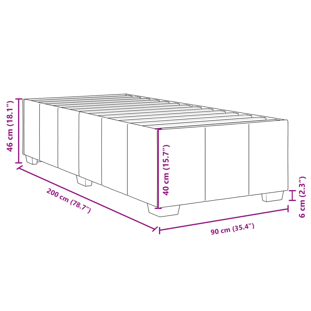 Bettgestell ohne Matratze Blau 90x200 cm Stoff