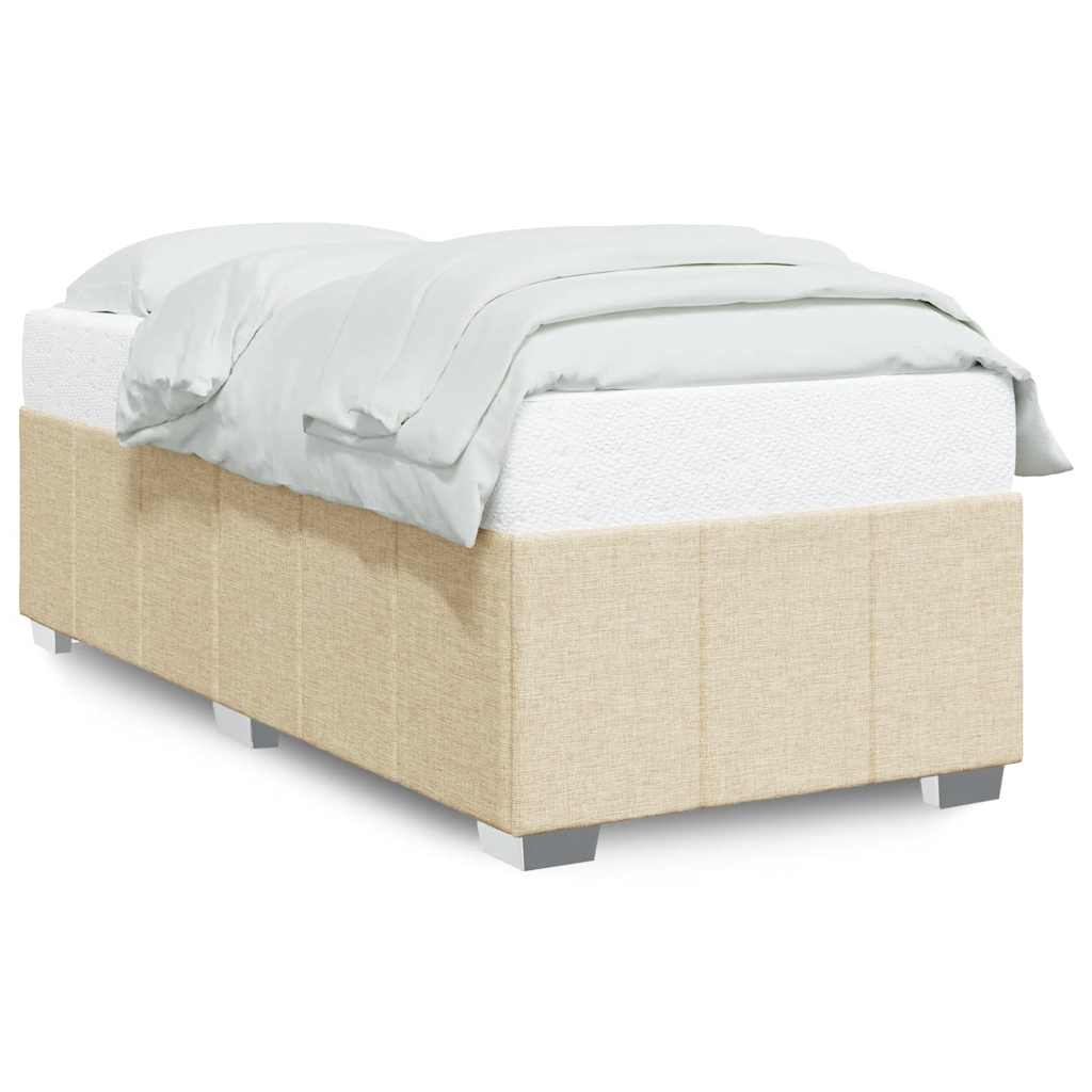 Bettgestell ohne Matratze Creme 100x200 cm Stoff