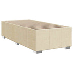 Bettgestell ohne Matratze Creme 100x200 cm Stoff
