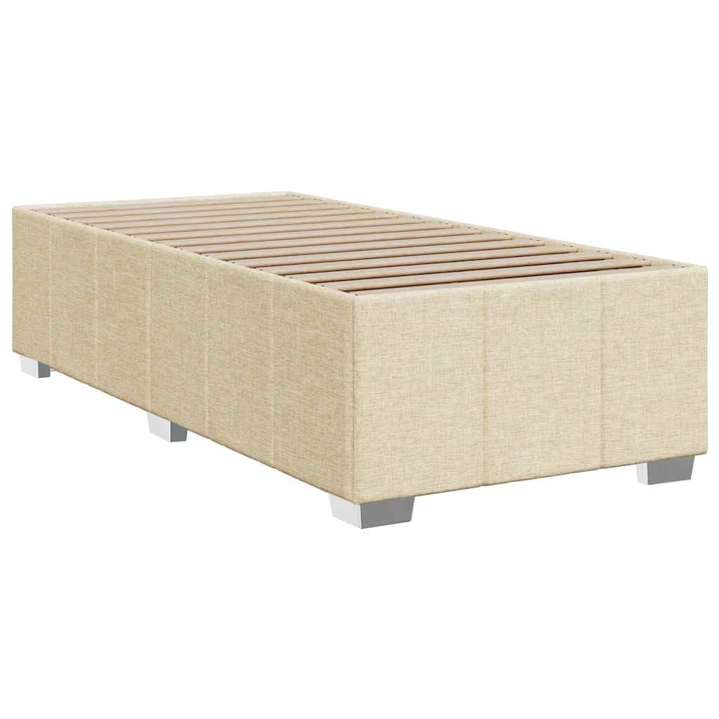 Bettgestell ohne Matratze Creme 100x200 cm Stoff